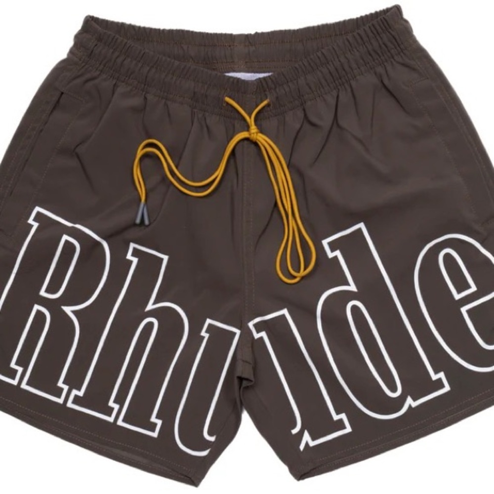MEN’S RHUDE LOGO SWIM TRUNKS IN BLACK